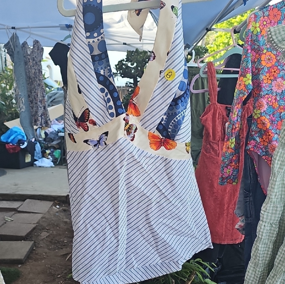 Symmetry Blue and White Striped Top